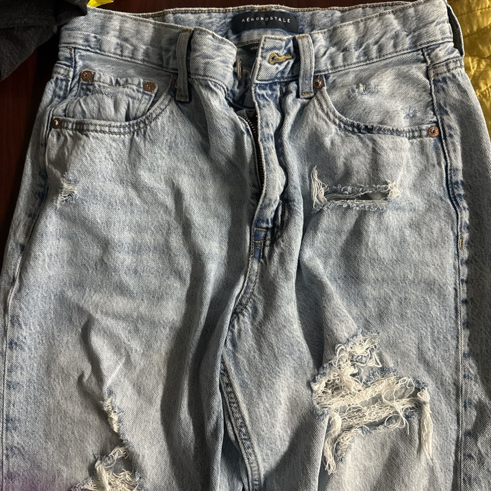 Aeropostale High Rise Baggy Light Blue Jeans